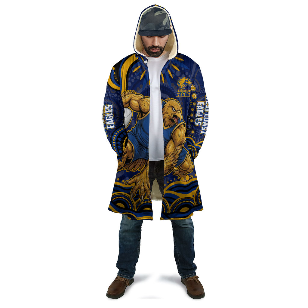 Personalized West Coast Eagles AFL Mascot Cloak Aboriginal Dot Art - Dreamtime Football Mascot