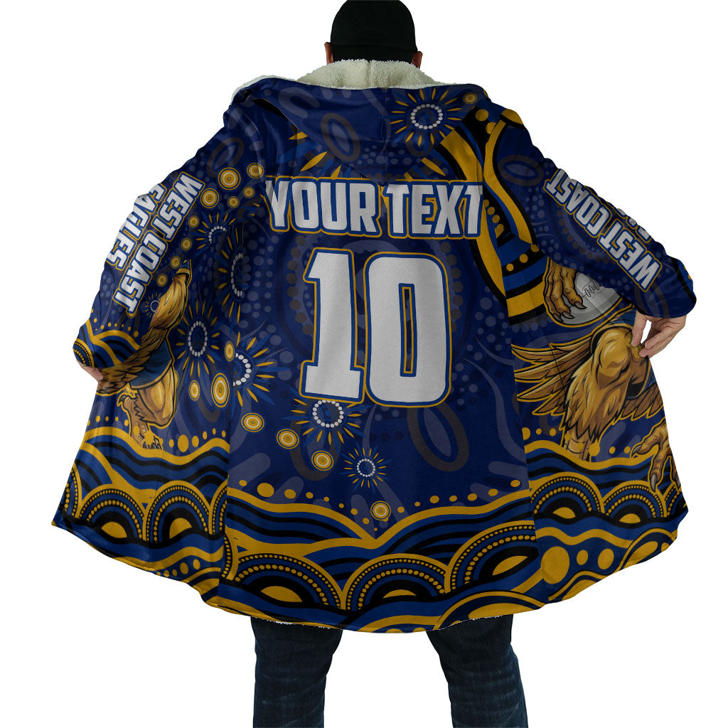 Personalized West Coast Eagles AFL Mascot Cloak Aboriginal Dot Art - Dreamtime Football Mascot