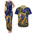 Personalized West Coast Eagles AFL Mascot Couples Matching Tank Maxi Dress and Hawaiian Shirt Aboriginal Dot Art - Dreamtime Football Mascot