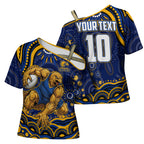 Personalized West Coast Eagles AFL Mascot Cross Shoulder Shirt Aboriginal Dot Art - Dreamtime Football Mascot