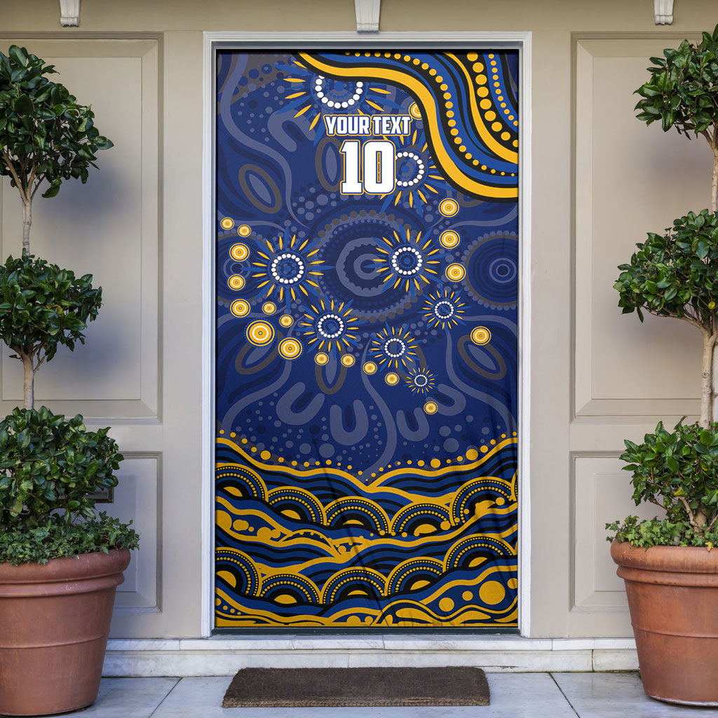 Personalized West Coast Eagles AFL Mascot Door Cover Aboriginal Dot Art - Dreamtime Football Mascot