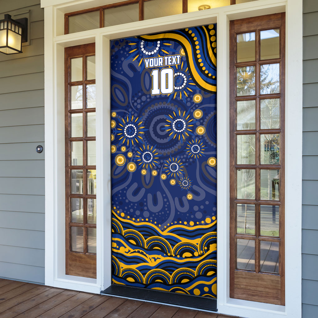 Personalized West Coast Eagles AFL Mascot Door Cover Aboriginal Dot Art - Dreamtime Football Mascot