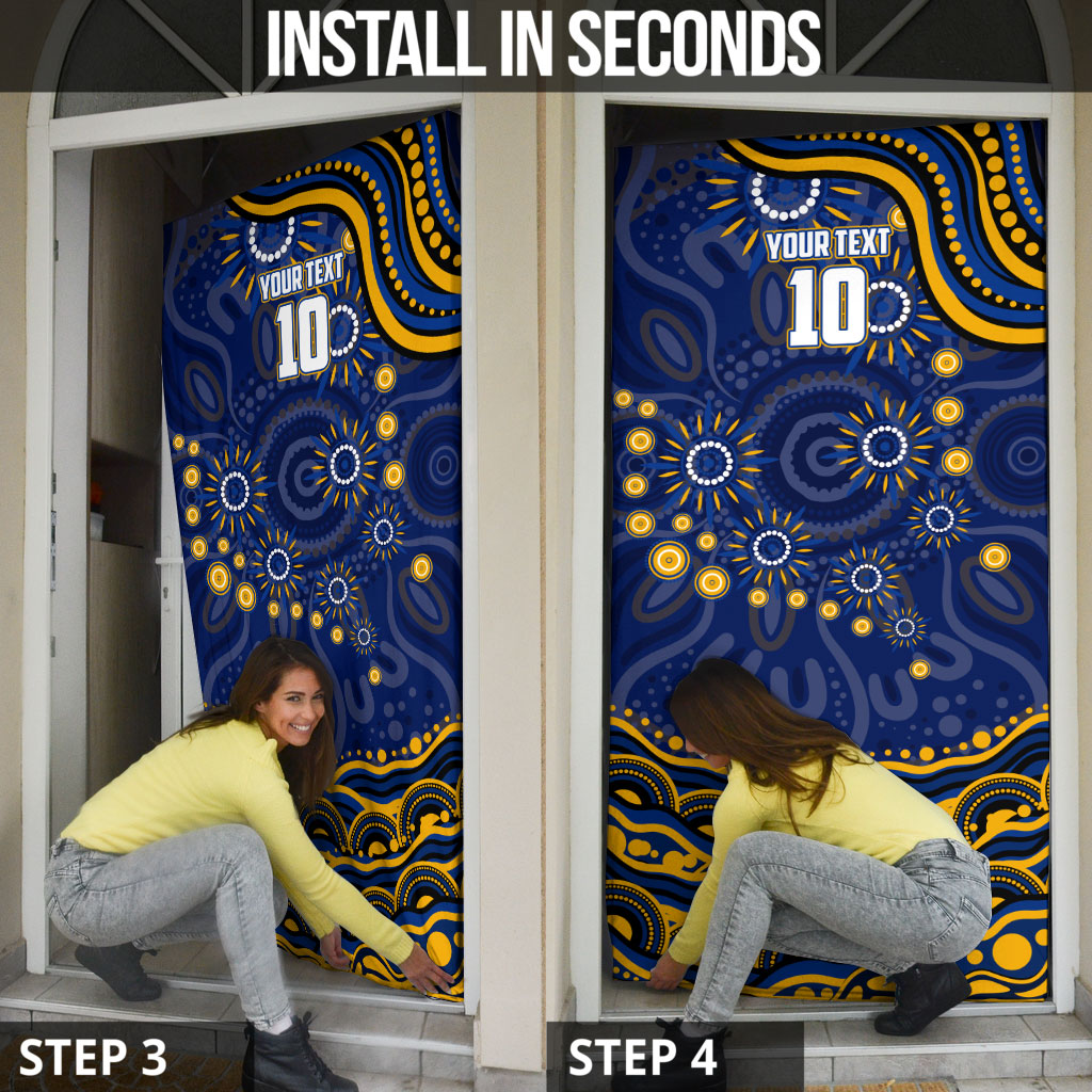 Personalized West Coast Eagles AFL Mascot Door Cover Aboriginal Dot Art - Dreamtime Football Mascot