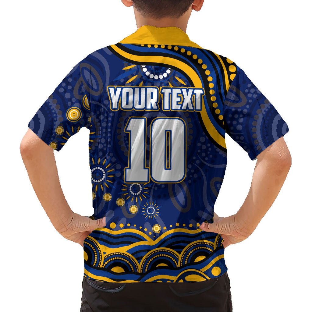 Personalized West Coast Eagles AFL Mascot Family Matching Puletasi and Hawaiian Shirt Aboriginal Dot Art - Dreamtime Football Mascot