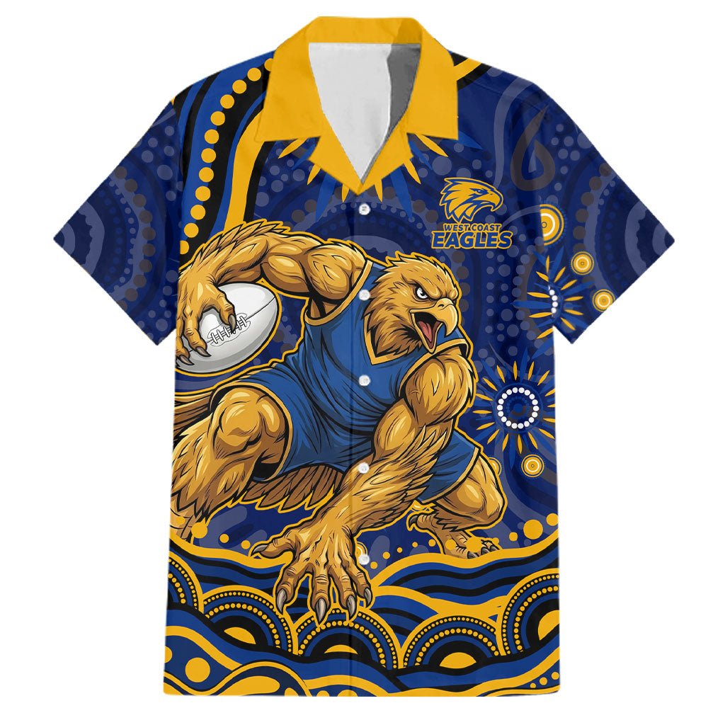 Personalized West Coast Eagles AFL Mascot Family Matching Puletasi and Hawaiian Shirt Aboriginal Dot Art - Dreamtime Football Mascot