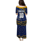 Personalized West Coast Eagles AFL Mascot Family Matching Puletasi and Hawaiian Shirt Aboriginal Dot Art - Dreamtime Football Mascot