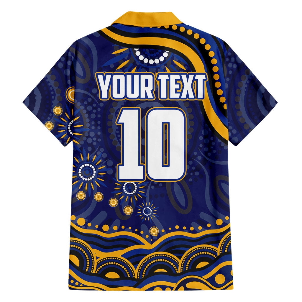 Personalized West Coast Eagles AFL Mascot Family Matching Short Sleeve Bodycon Dress and Hawaiian Shirt Aboriginal Dot Art - Dreamtime Football Mascot