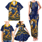 Personalized West Coast Eagles AFL Mascot Family Matching Tank Maxi Dress and Hawaiian Shirt Aboriginal Dot Art - Dreamtime Football Mascot