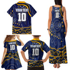 Personalized West Coast Eagles AFL Mascot Family Matching Tank Maxi Dress and Hawaiian Shirt Aboriginal Dot Art - Dreamtime Football Mascot