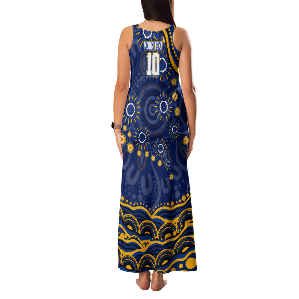 Personalized West Coast Eagles AFL Mascot Family Matching Tank Maxi Dress and Hawaiian Shirt Aboriginal Dot Art - Dreamtime Football Mascot