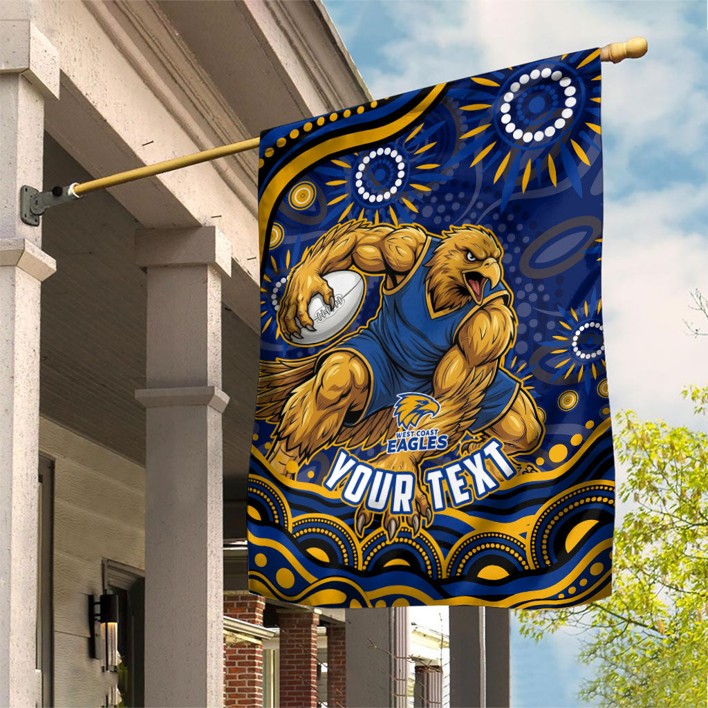 Personalized West Coast Eagles AFL Mascot Garden Flag Aboriginal Dot Art - Dreamtime Football Mascot