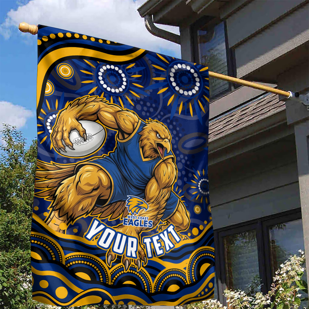 Personalized West Coast Eagles AFL Mascot Garden Flag Aboriginal Dot Art - Dreamtime Football Mascot