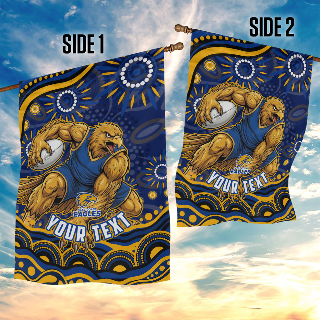 Personalized West Coast Eagles AFL Mascot Garden Flag Aboriginal Dot Art - Dreamtime Football Mascot