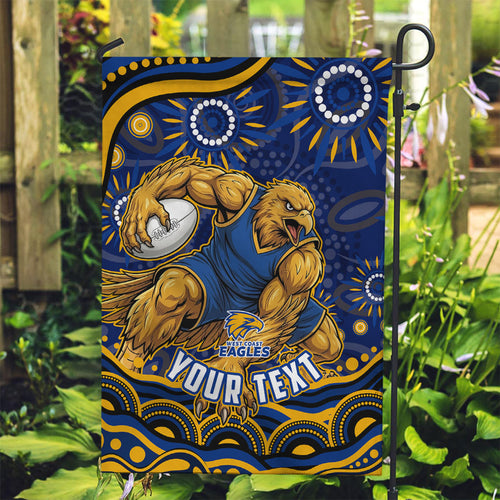 Personalized West Coast Eagles AFL Mascot Garden Flag Aboriginal Dot Art - Dreamtime Football Mascot