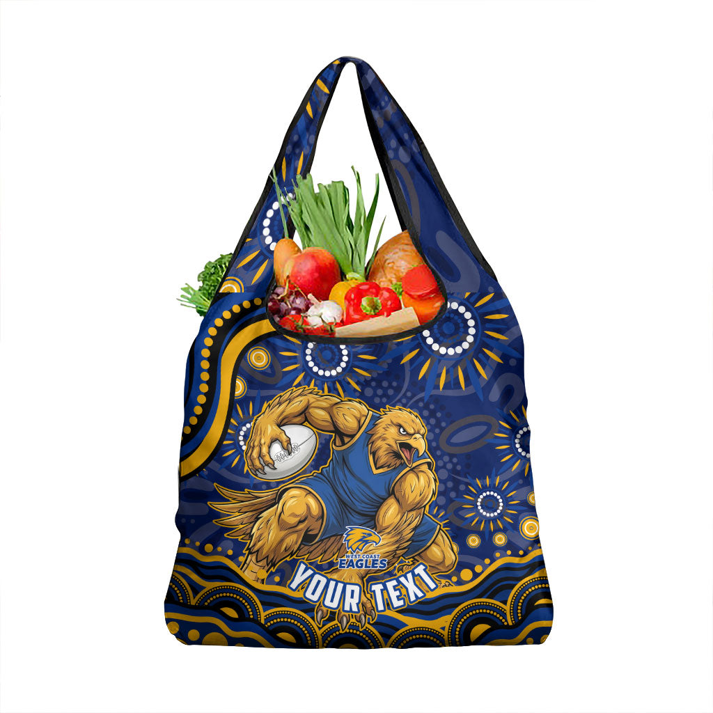 Personalized West Coast Eagles AFL Mascot Grocery Bag Aboriginal Dot Art - Dreamtime Football Mascot