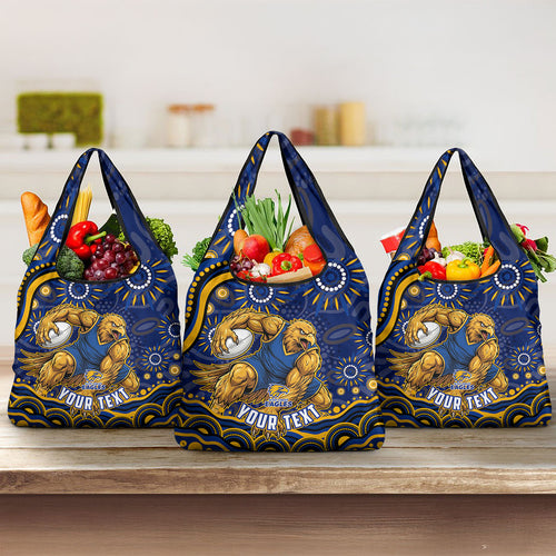 Personalized West Coast Eagles AFL Mascot Grocery Bag Aboriginal Dot Art - Dreamtime Football Mascot