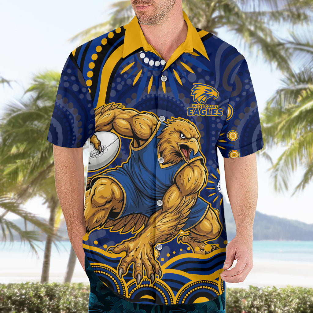 Personalized West Coast Eagles AFL Mascot Hawaiian Shirt Aboriginal Dot Art - Dreamtime Football Mascot