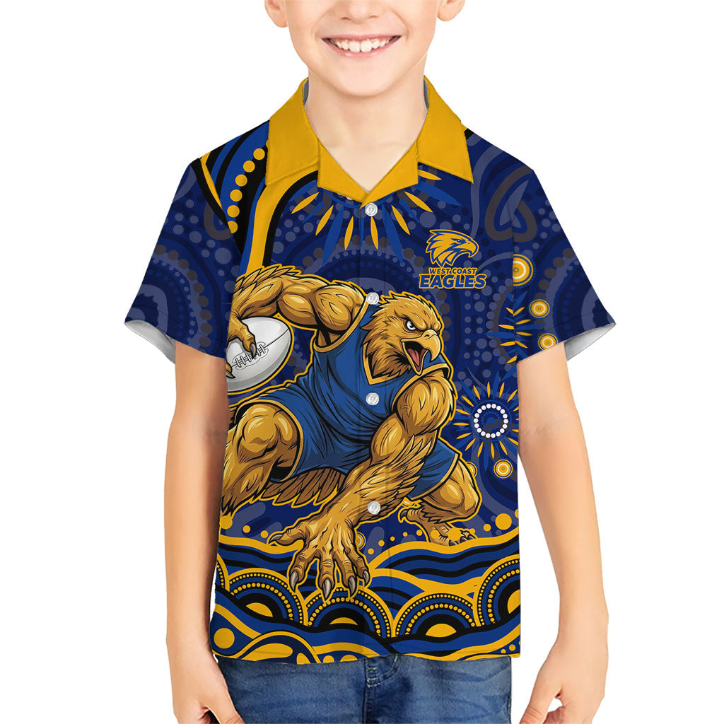 Personalized West Coast Eagles AFL Mascot Hawaiian Shirt Aboriginal Dot Art - Dreamtime Football Mascot