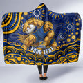 Personalized West Coast Eagles AFL Mascot Hooded Blanket Aboriginal Dot Art - Dreamtime Football Mascot