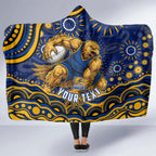 Personalized West Coast Eagles AFL Mascot Hooded Blanket Aboriginal Dot Art - Dreamtime Football Mascot