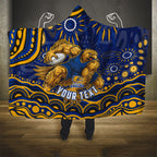 Personalized West Coast Eagles AFL Mascot Hooded Blanket Aboriginal Dot Art - Dreamtime Football Mascot