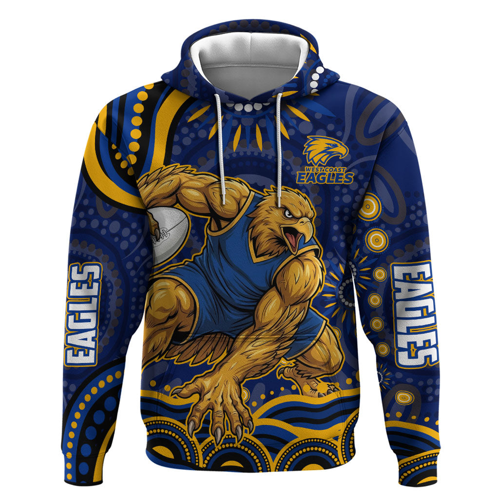 Personalized West Coast Eagles AFL Mascot Hoodie Aboriginal Dot Art - Dreamtime Football Mascot