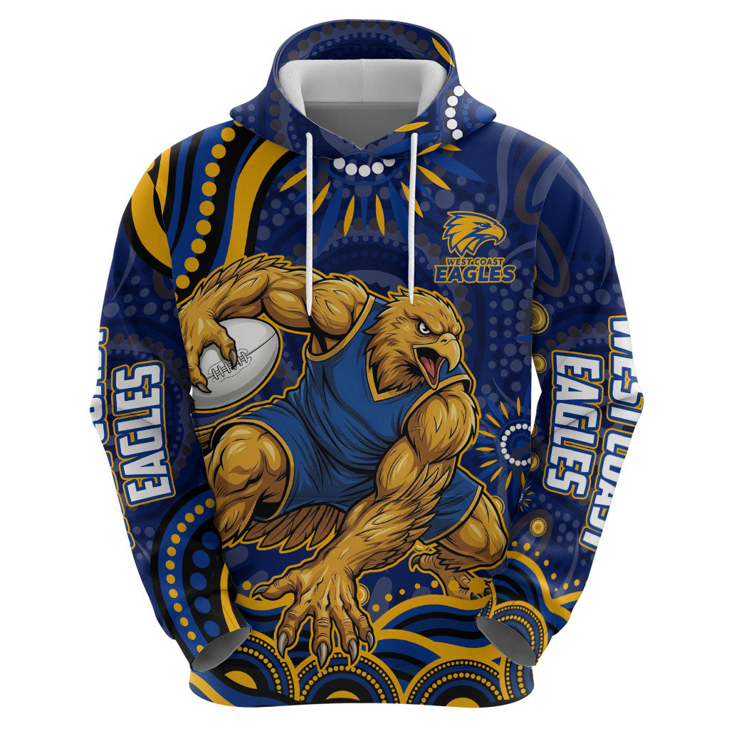 Personalized West Coast Eagles AFL Mascot Hoodie Aboriginal Dot Art - Dreamtime Football Mascot