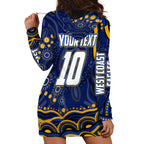 Personalized West Coast Eagles AFL Mascot Hoodie Dress Aboriginal Dot Art - Dreamtime Football Mascot