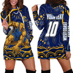 Personalized West Coast Eagles AFL Mascot Hoodie Dress Aboriginal Dot Art - Dreamtime Football Mascot