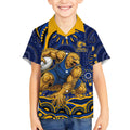 Personalized West Coast Eagles AFL Mascot Kid Hawaiian Shirt Aboriginal Dot Art - Dreamtime Football Mascot