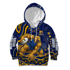 Personalized West Coast Eagles AFL Mascot Kid Hoodie Aboriginal Dot Art - Dreamtime Football Mascot