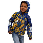 Personalized West Coast Eagles AFL Mascot Kid Hoodie Aboriginal Dot Art - Dreamtime Football Mascot
