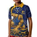 Personalized West Coast Eagles AFL Mascot Kid Polo Shirt Aboriginal Dot Art - Dreamtime Football Mascot