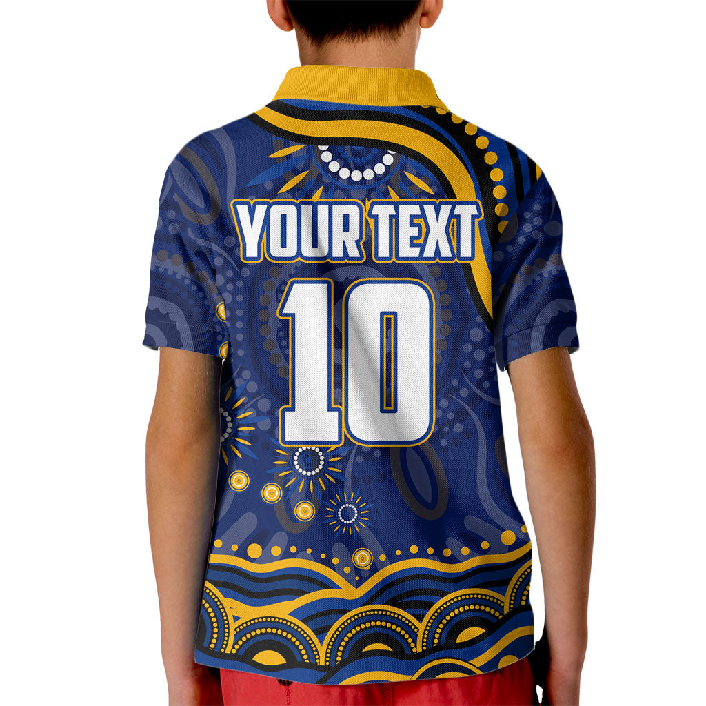 Personalized West Coast Eagles AFL Mascot Kid Polo Shirt Aboriginal Dot Art - Dreamtime Football Mascot