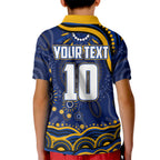Personalized West Coast Eagles AFL Mascot Kid Polo Shirt Aboriginal Dot Art - Dreamtime Football Mascot