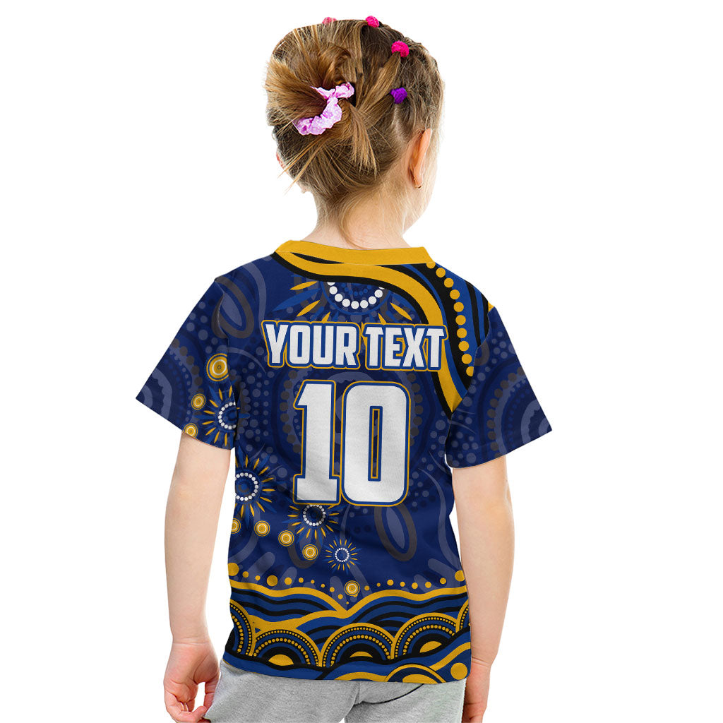 Personalized West Coast Eagles AFL Mascot Kid T Shirt Aboriginal Dot Art - Dreamtime Football Mascot