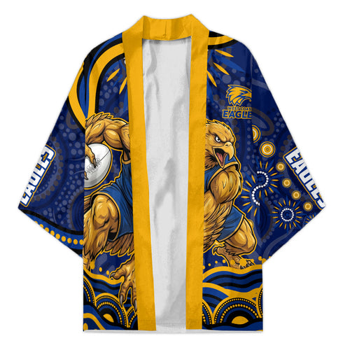 Personalized West Coast Eagles AFL Mascot Kimono Aboriginal Dot Art - Dreamtime Football Mascot
