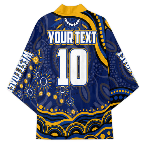 Personalized West Coast Eagles AFL Mascot Kimono Aboriginal Dot Art - Dreamtime Football Mascot