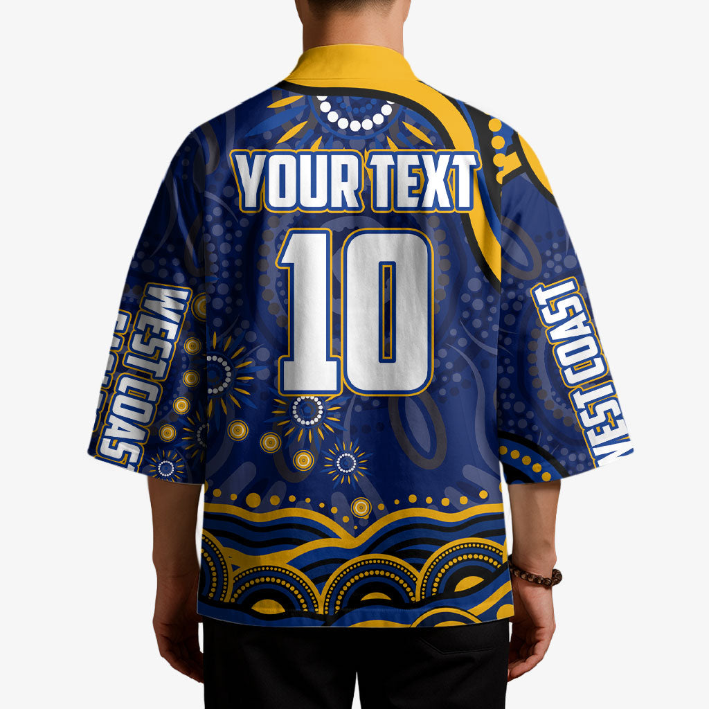 Personalized West Coast Eagles AFL Mascot Kimono Aboriginal Dot Art - Dreamtime Football Mascot