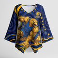 Personalized West Coast Eagles AFL Mascot Kimono Sleeve Blouse Aboriginal Dot Art - Dreamtime Football Mascot