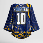 Personalized West Coast Eagles AFL Mascot Kimono Sleeve Blouse Aboriginal Dot Art - Dreamtime Football Mascot