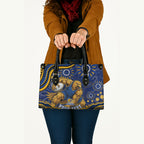 Personalized West Coast Eagles AFL Mascot Leather Bag Aboriginal Dot Art - Dreamtime Football Mascot