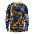 Personalized West Coast Eagles AFL Mascot Long Sleeve Shirt Aboriginal Dot Art - Dreamtime Football Mascot