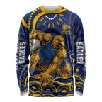 Personalized West Coast Eagles AFL Mascot Long Sleeve Shirt Aboriginal Dot Art - Dreamtime Football Mascot