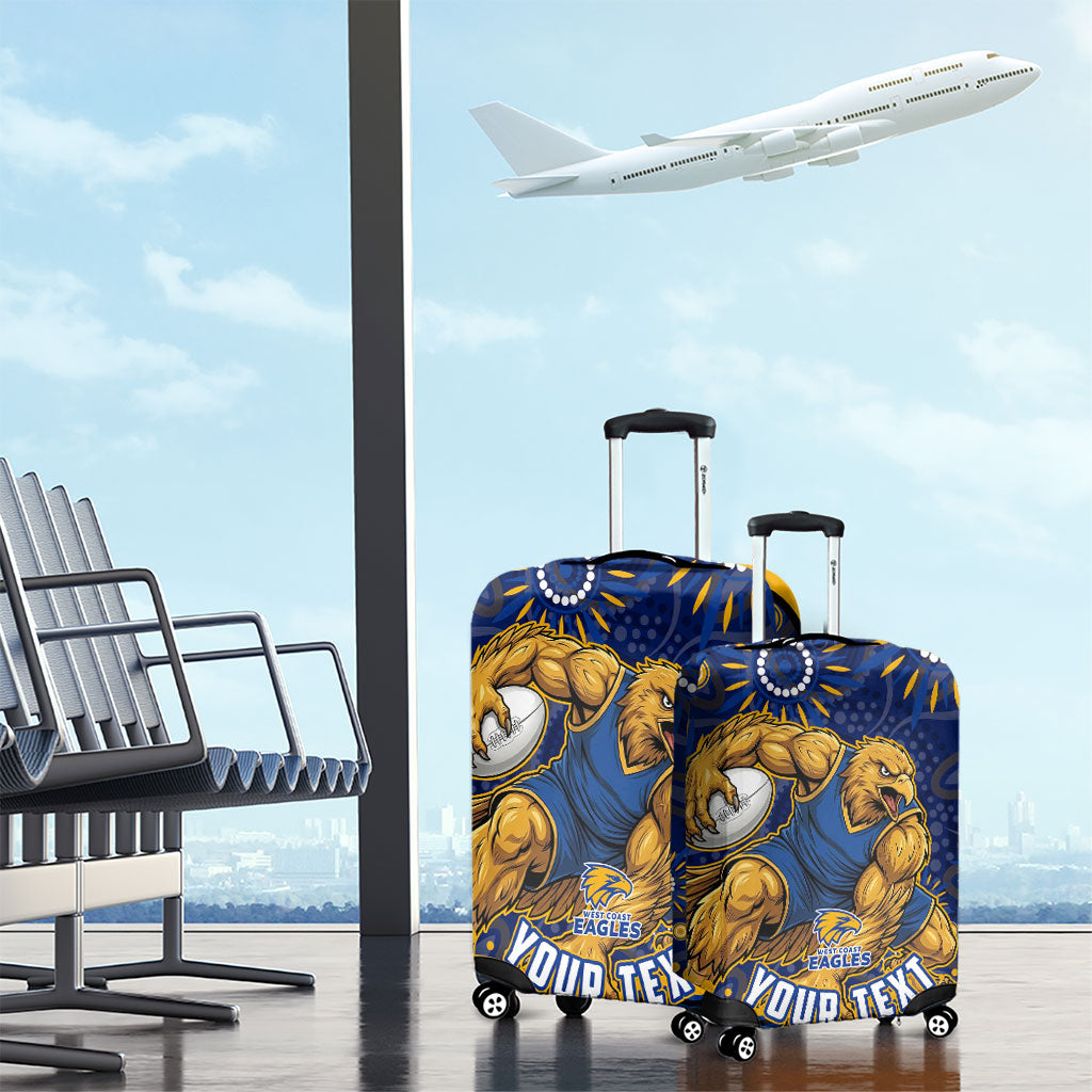 Personalized West Coast Eagles AFL Mascot Luggage Cover Aboriginal Dot Art - Dreamtime Football Mascot