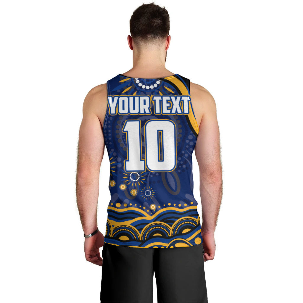 Personalized West Coast Eagles AFL Mascot Men Tank Top Aboriginal Dot Art - Dreamtime Football Mascot