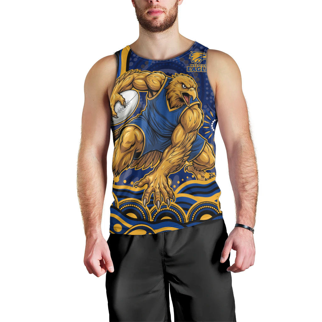 Personalized West Coast Eagles AFL Mascot Men Tank Top Aboriginal Dot Art - Dreamtime Football Mascot