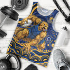 Personalized West Coast Eagles AFL Mascot Men Tank Top Aboriginal Dot Art - Dreamtime Football Mascot
