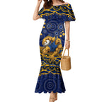 Personalized West Coast Eagles AFL Mascot Mermaid Dress Aboriginal Dot Art - Dreamtime Football Mascot
