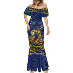 Personalized West Coast Eagles AFL Mascot Mermaid Dress Aboriginal Dot Art - Dreamtime Football Mascot